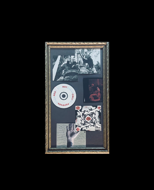 FRAMED GLASS RED HOT CHILI PEPPERS WALL ARTWORK