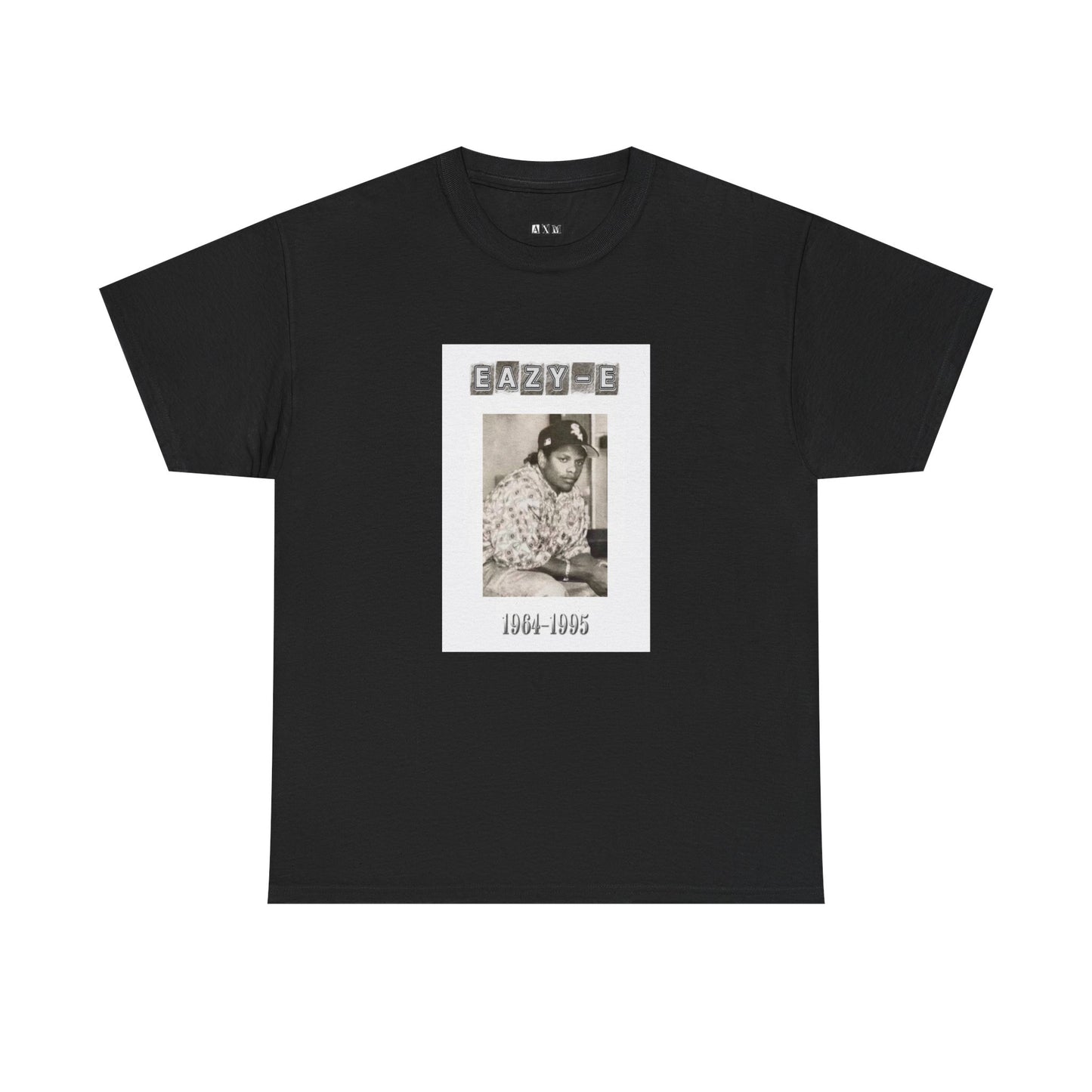 Eazy-E black unisex heavyweight tee shirt. Featuring a vintage portrait with his name and the years 1964-1995, the shirt pays tribute to one of the founding fathers of gangsta rap.